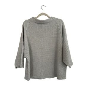 Chico’s Dolman Mock Neck Sweater Plus Size 3 Cropped Lagenlook Minimalistic